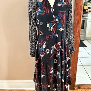 Elegant Black Floral Women's Dress
